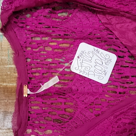 Free People Women's Lace Top - Pink XS - Picture 4 of 7